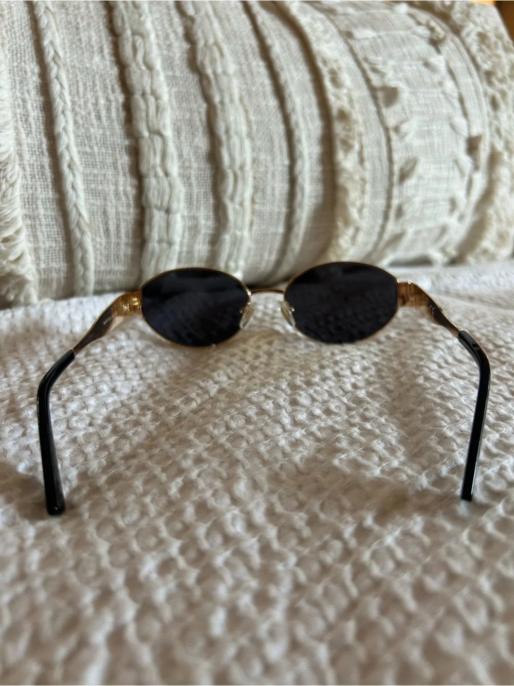 SOJO’s - Gold Frame Sunglasses with Black Lenses — Women's Oval Shades